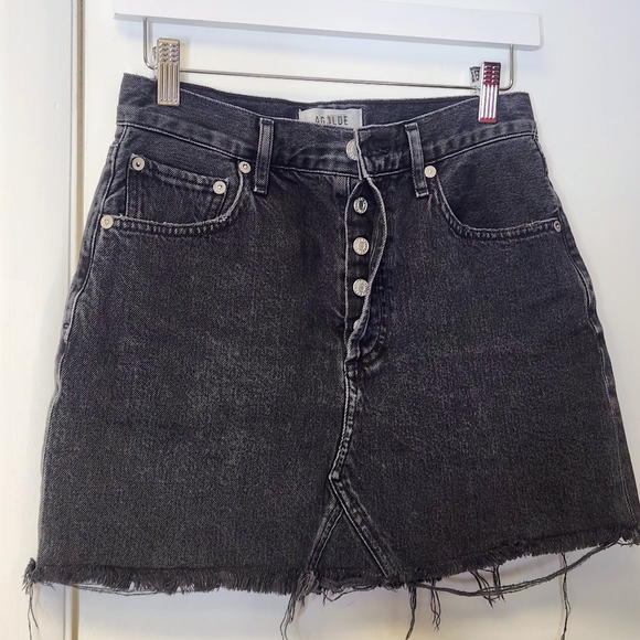 AGOLDE Quinn Denim Mini Skirt – Jinx In Dark Grey Size 25 - Picture 4 of 13